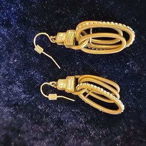 KRW0029 Silpada Modern Brass Drop Earrings with Swarovski Crystal's